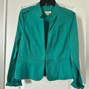 Ann Taylor Loft Green Twill Jacket Women